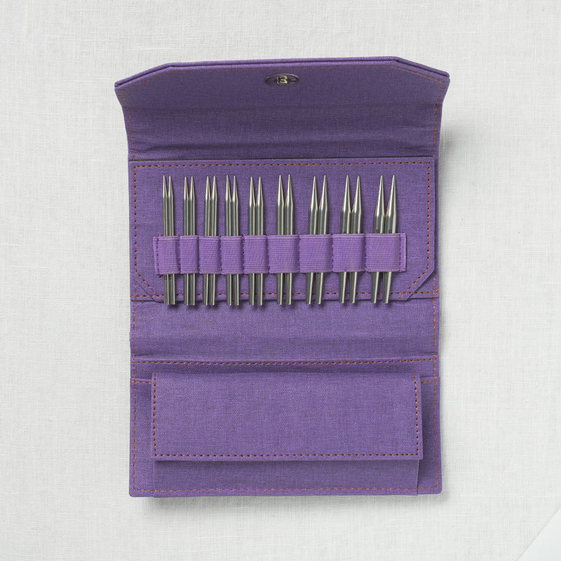 Lykke Flight 3.5" Deluxe Interchangeable Needle Set, US 3-10.5, Purple