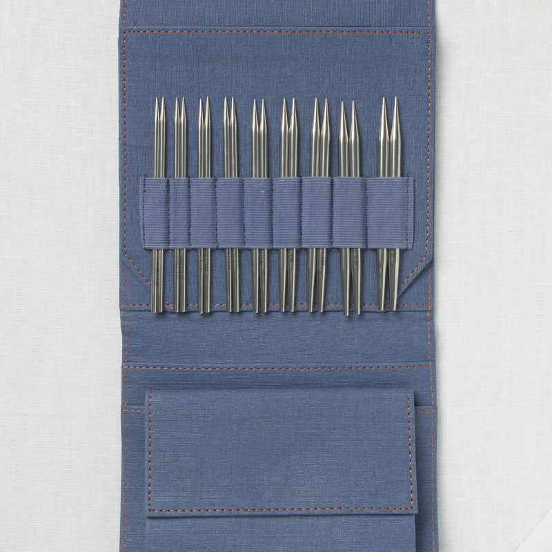 Lykke Flight 5" Deluxe Interchangeable Needle Set, US 3-10.5, Denim