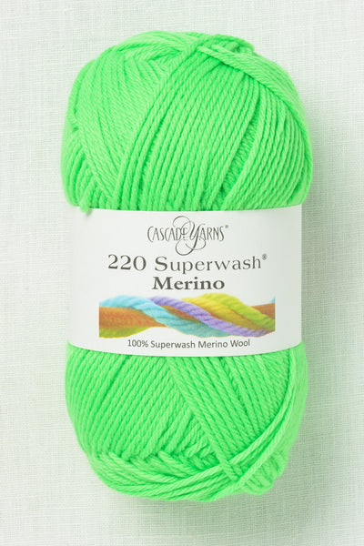 Cascade 220 Superwash Merino 140 Highlighter Green