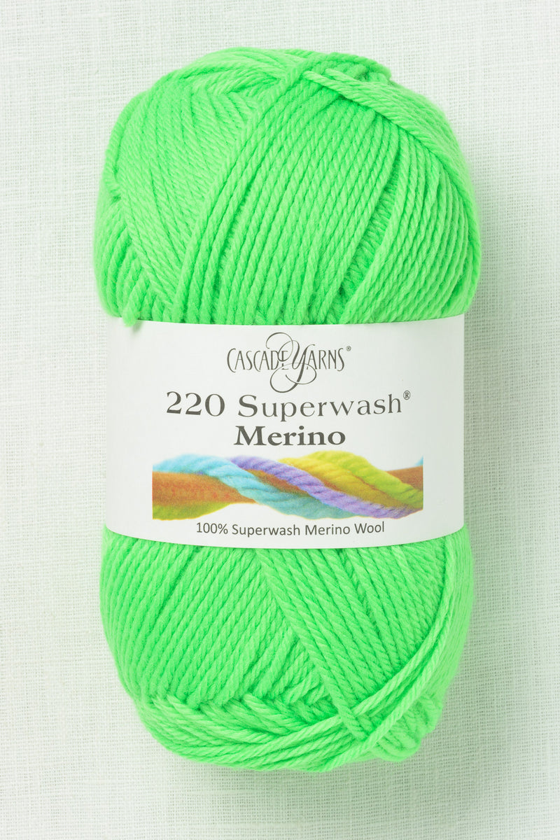 Cascade 220 Superwash Merino 140 Highlighter Green