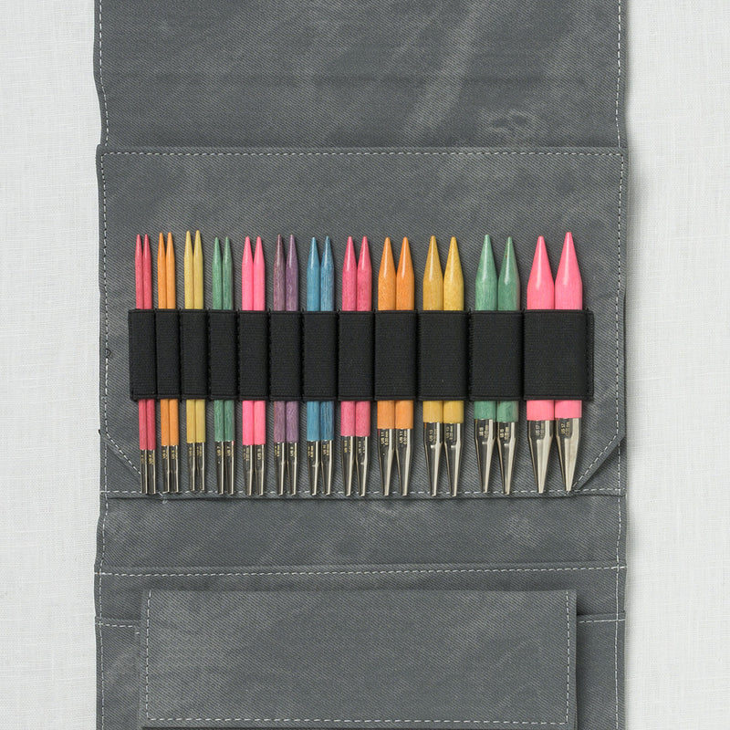 Lykke Colour 5" Interchangeable Circular Needle Set, Grey Denim Case