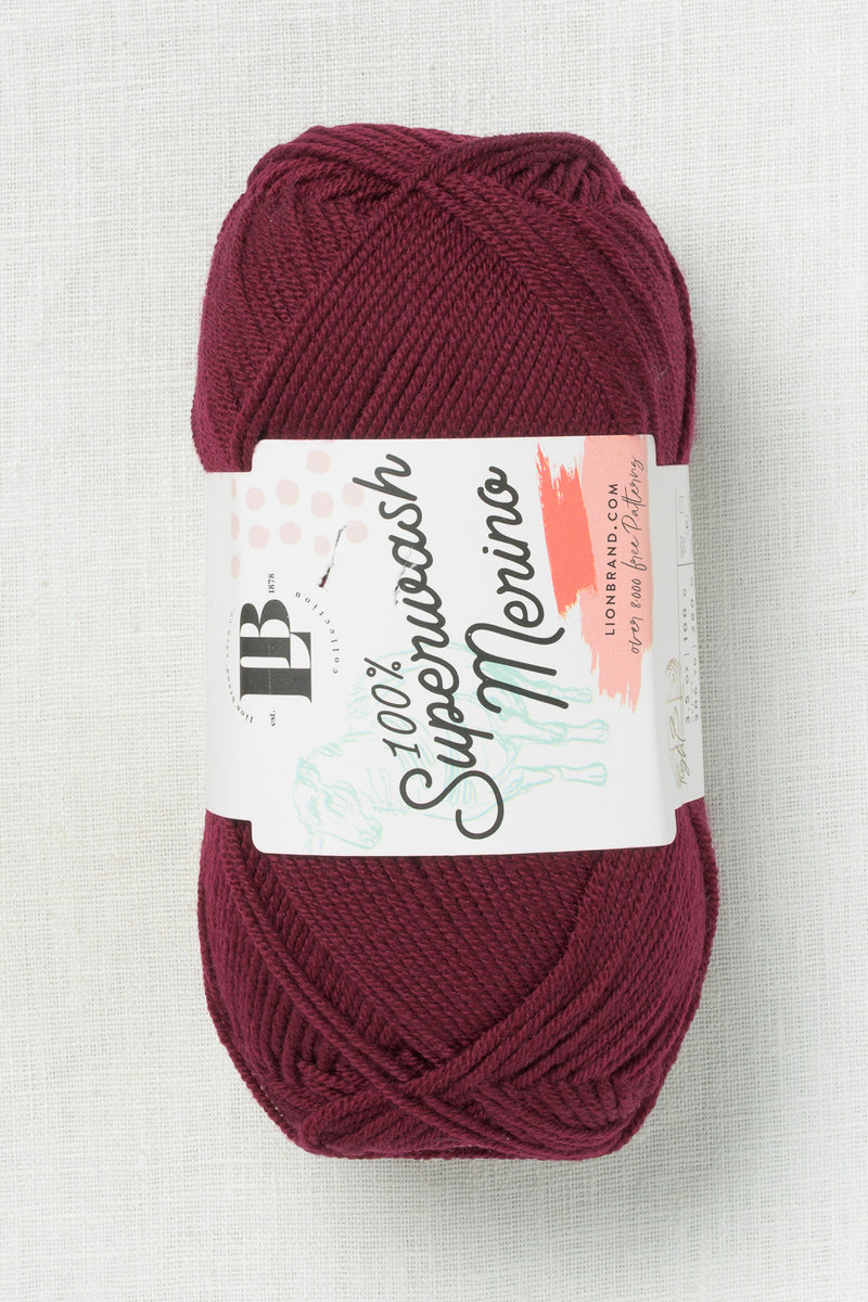 Lion Brand Superwash Merino 142C Burgundy