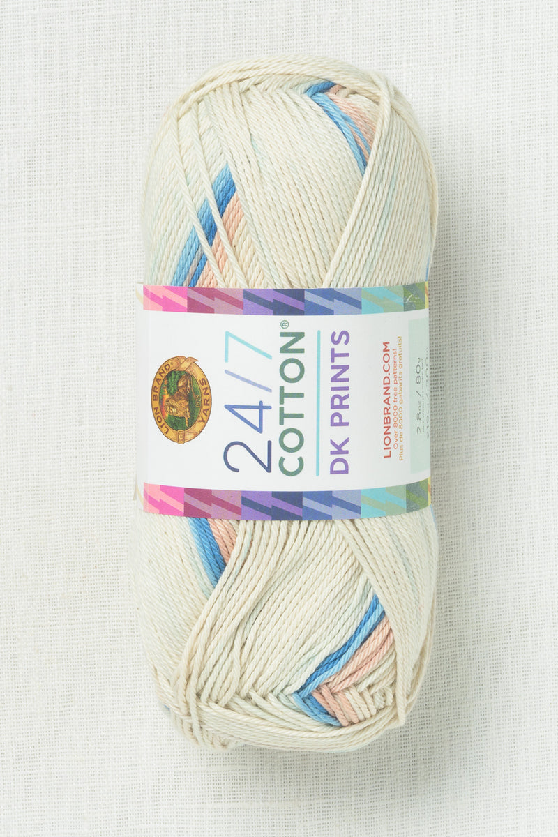 Lion Brand 24/7 Cotton DK Prints 504J Azul