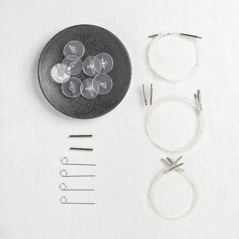 Lykke Colour 5" Interchangeable Circular Needle Set, Grey Denim Case