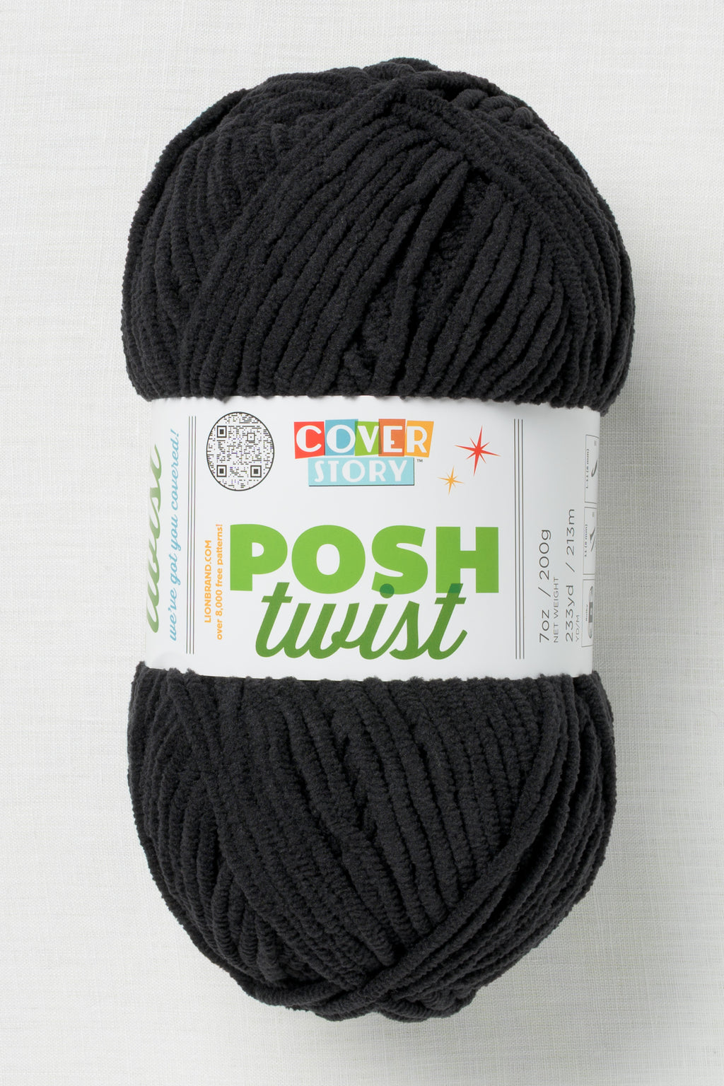 Lion Brand Cover Story Posh Twist 153AR Black Sesame Ice Cream