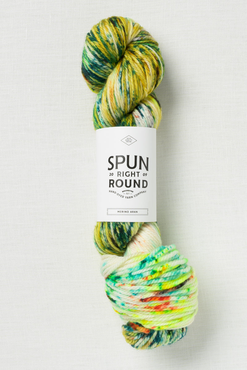 Spun Right Round Merino Aran Flying Cactus