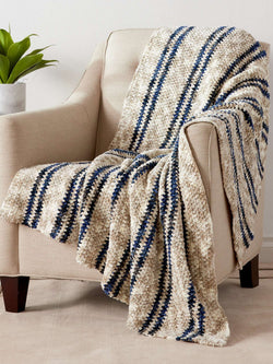 Moss Stitch Stripes Crochet Blanket by Bernat Design Studio