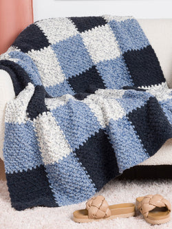 Checks & Balances Crochet Blanket by Bernat Design Studio