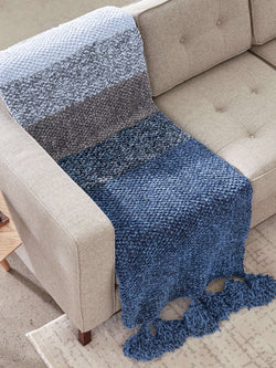 Blue Velvet Fade Knit Blanket by Bernat Design Studio