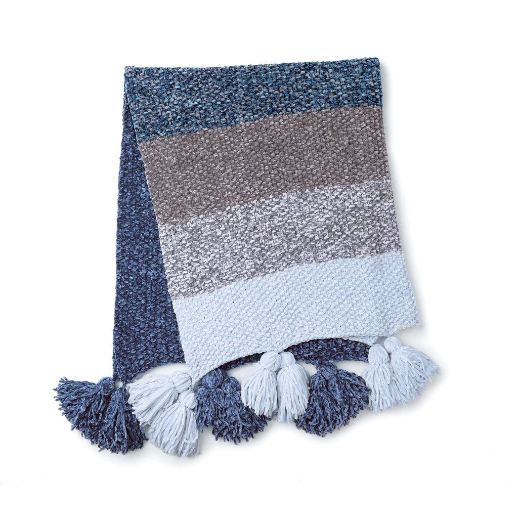 Blue Velvet Fade Knit Blanket by Bernat Design Studio