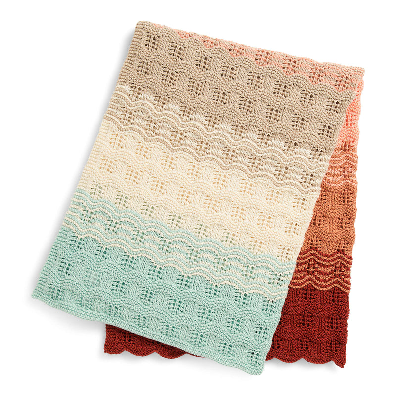 Beachside Ripples & Lace Knit Baby Blanket by Bernat Design Studio