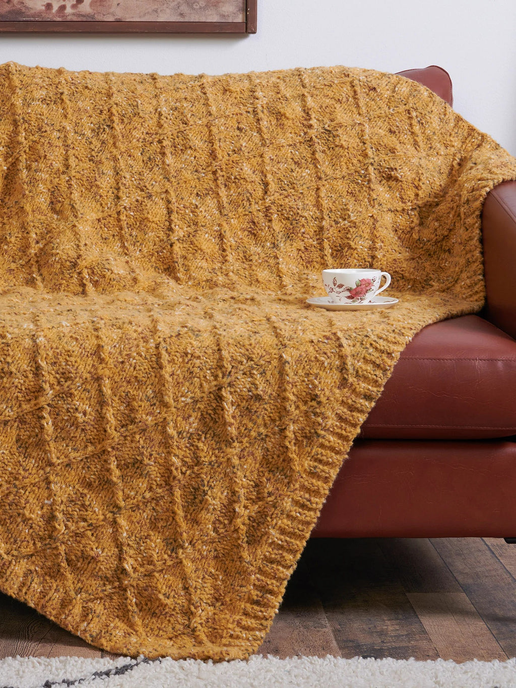 Diamond Texture Knit Blanket by Bernat Design Studio