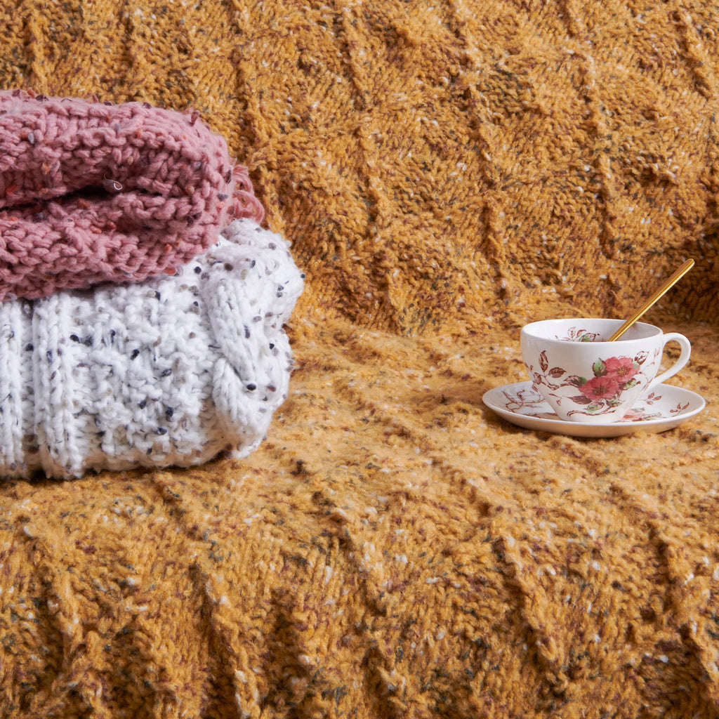 Diamond Texture Knit Blanket by Bernat Design Studio