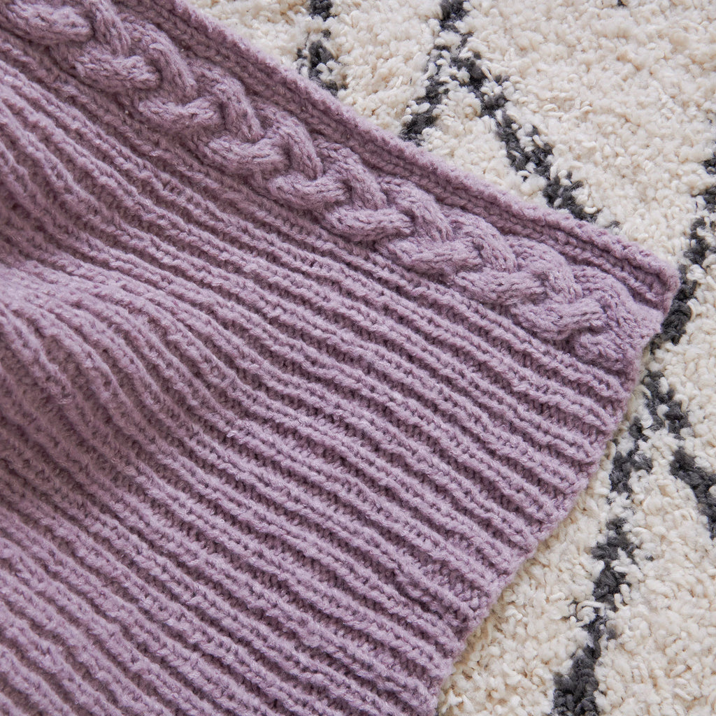Lots of Ribs & Cable Edges Knit Blanket by Bernat Design Studio