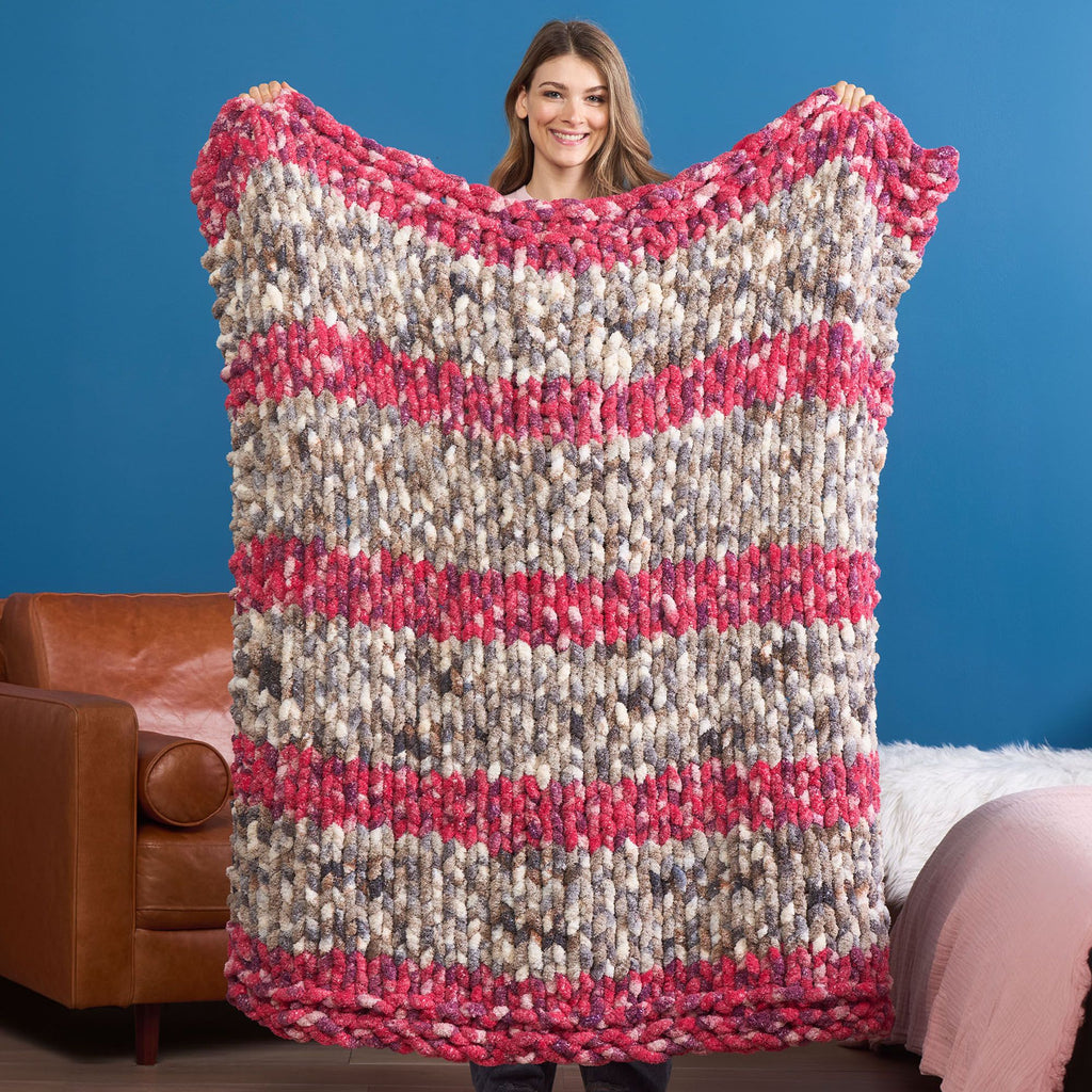 Celestial Stripes Knit Blanket by Bernat Design Studio