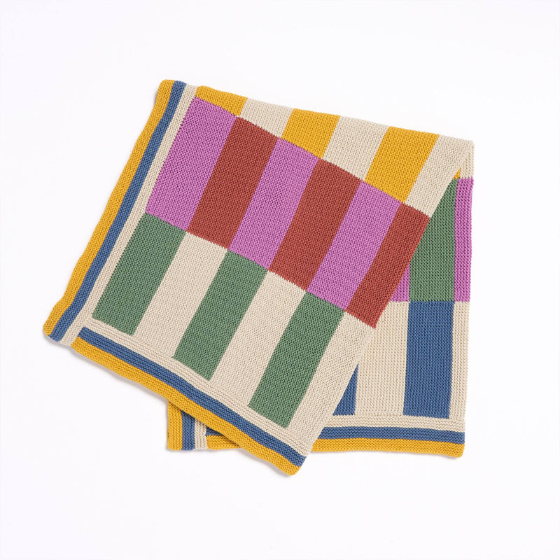 Harmonious Stripes Garter Knit Blanket by Bernat Design Studio
