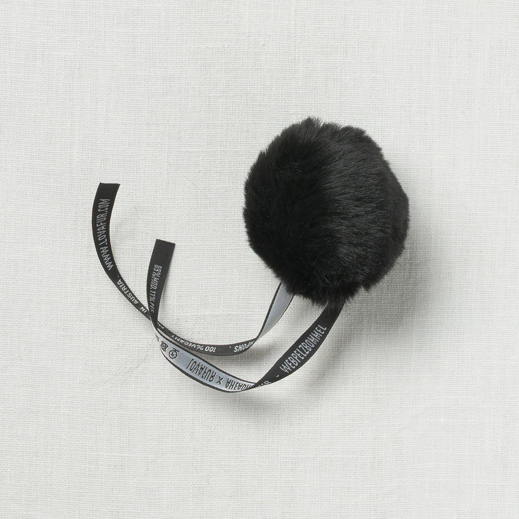 Lovafur Luxe Faux Fur Baby Pom Black Rex