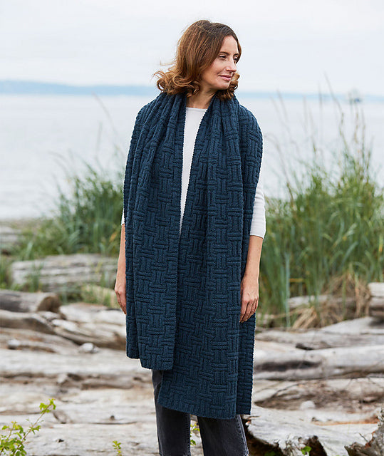 Big & Bigger Basketweave Wrap by Churchmouse Yarns and Teas