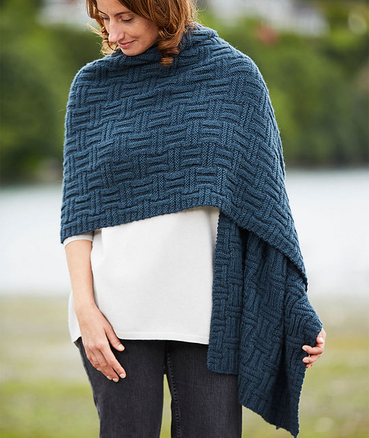 Big & Bigger Basketweave Wrap by Churchmouse Yarns and Teas