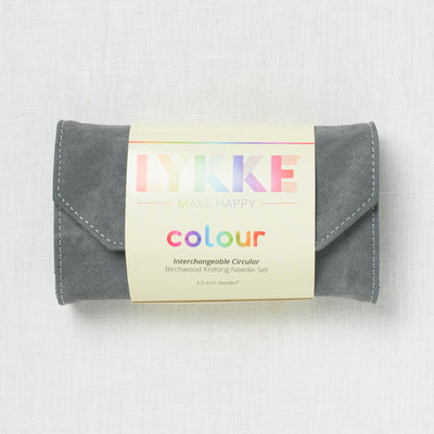 Lykke Colour 3.5" Interchangeable Circular Needle Set, Grey Denim Case