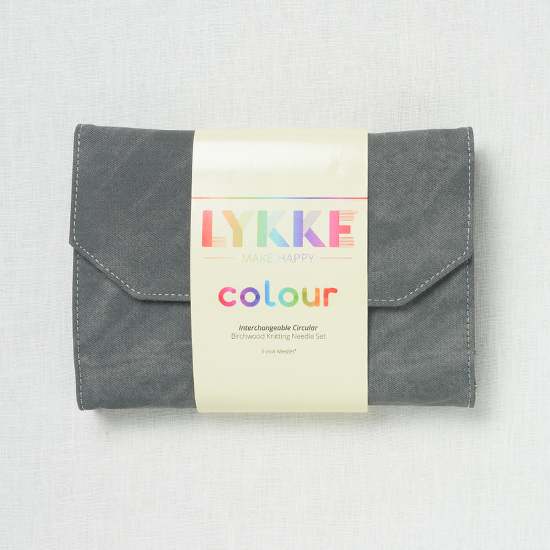 Lykke Colour 5" Interchangeable Circular Needle Set, Grey Denim Case
