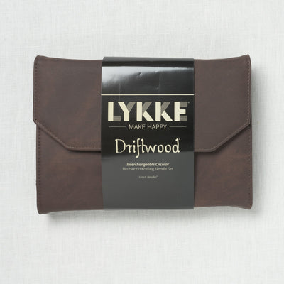 Lykke Driftwood 5" Interchangeable Circular Needle Set, Cacao Vegan Leather Case