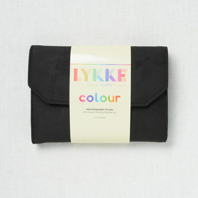 Lykke Colour 5" Interchangeable Circular Needle Set, Black Vegan Suede Case