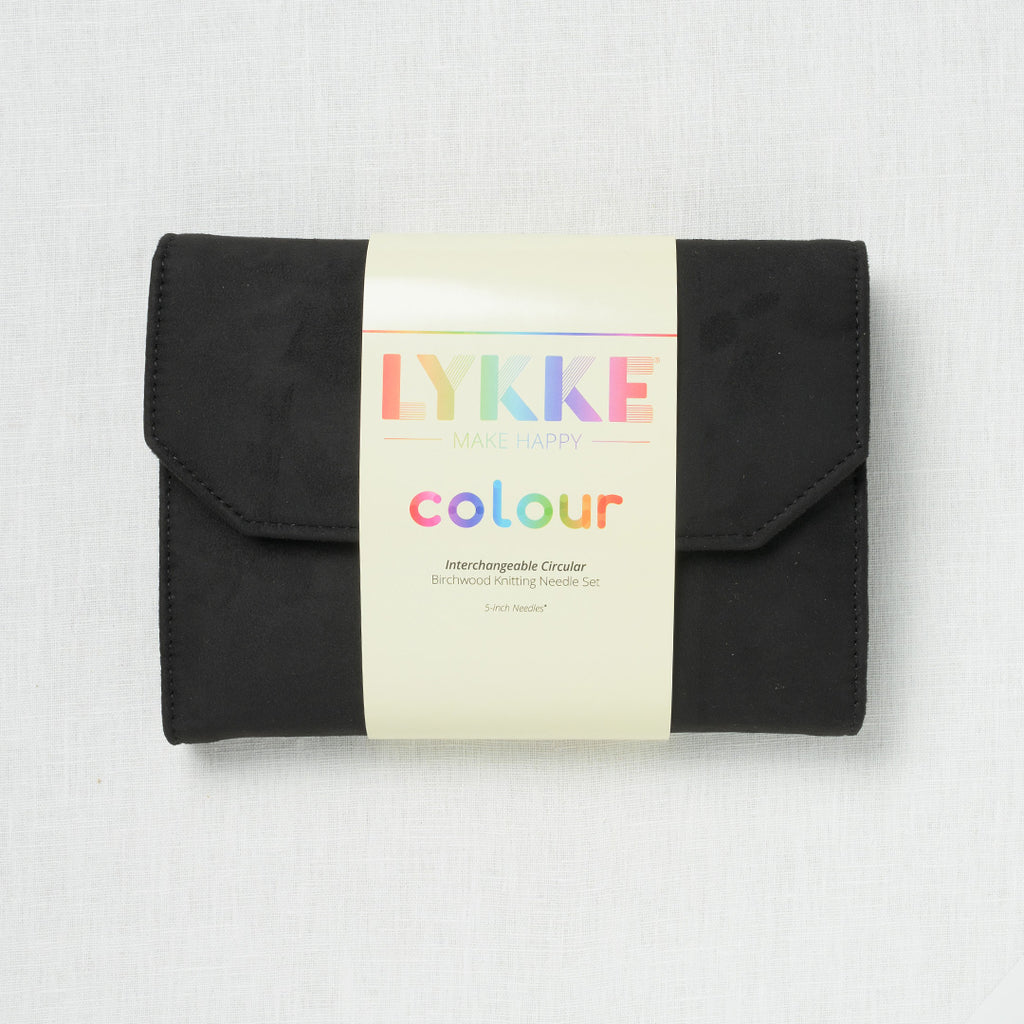 Lykke Colour 5" Interchangeable Circular Needle Set, Black Vegan Suede Case