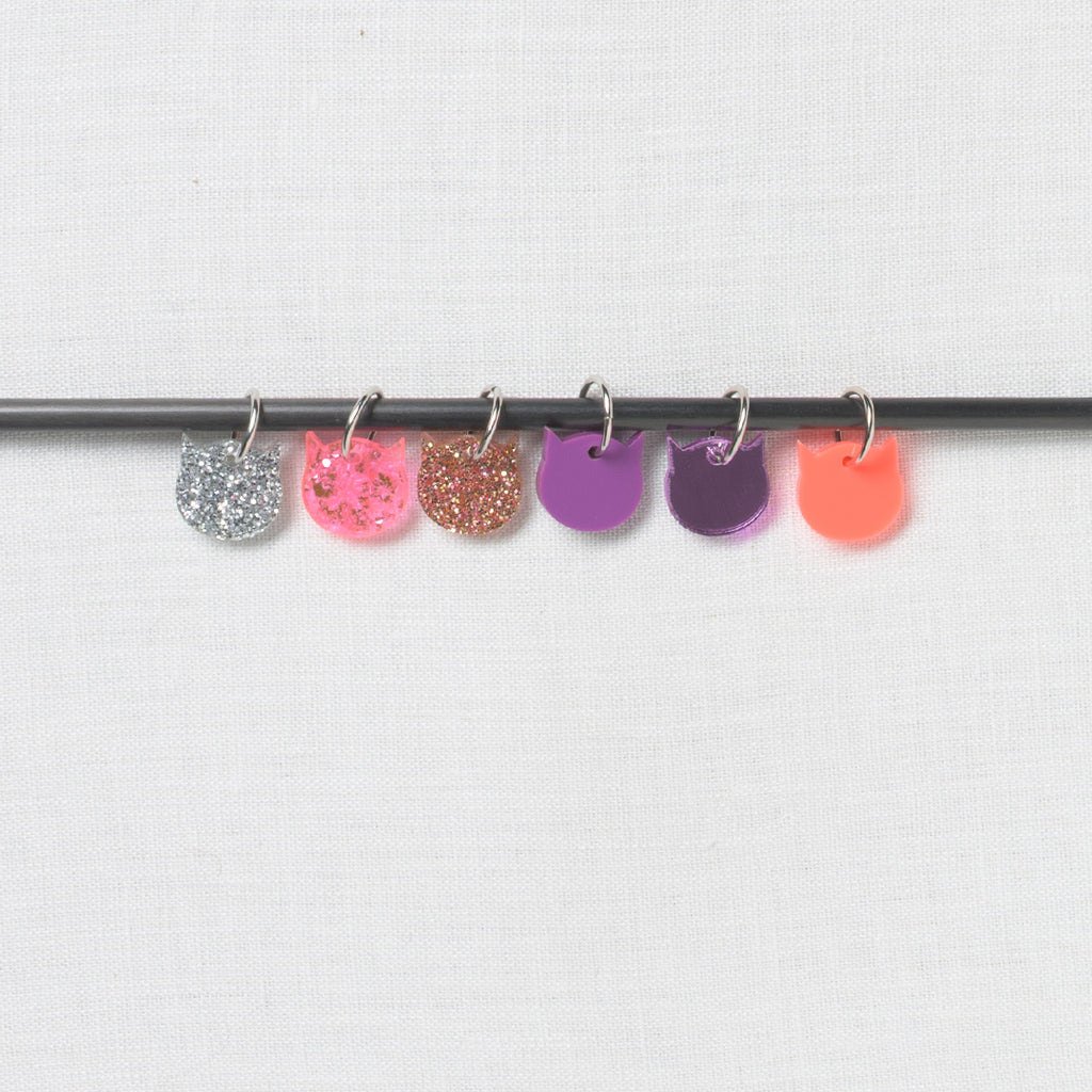 Katrinkles Disco Kitties Acrylic Stitch Marker Set