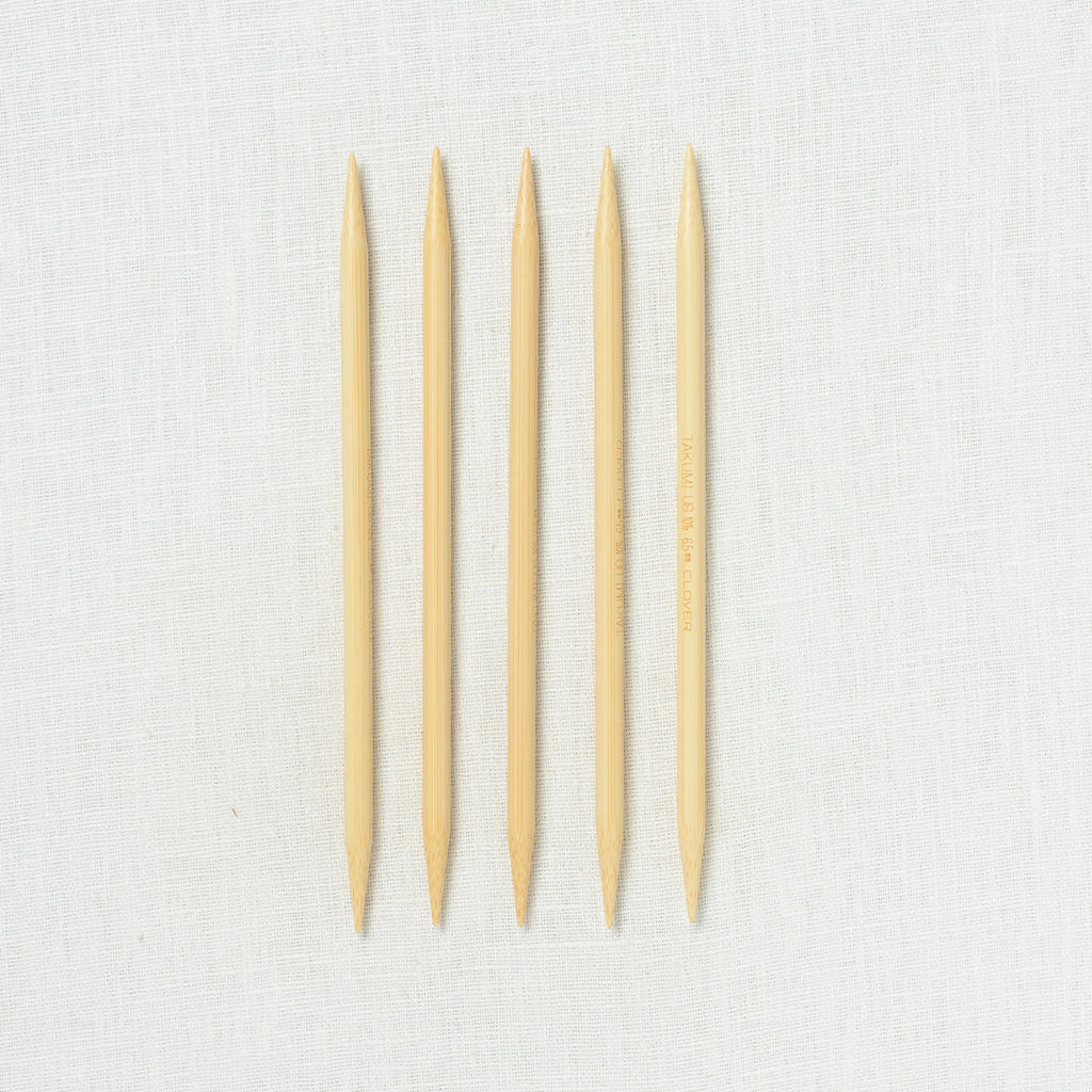 Clover Takumi Bamboo Double Point Needles 7"