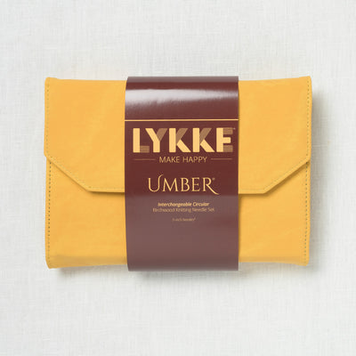 Lykke Umber 5" Interchangeable Circular Needle Set, Dandelion Denim Case