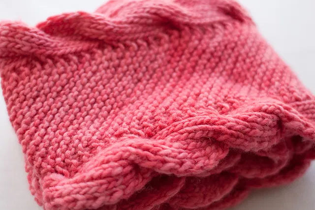 Bias Scarf with Ribbed Cables by Lisa R. Myers