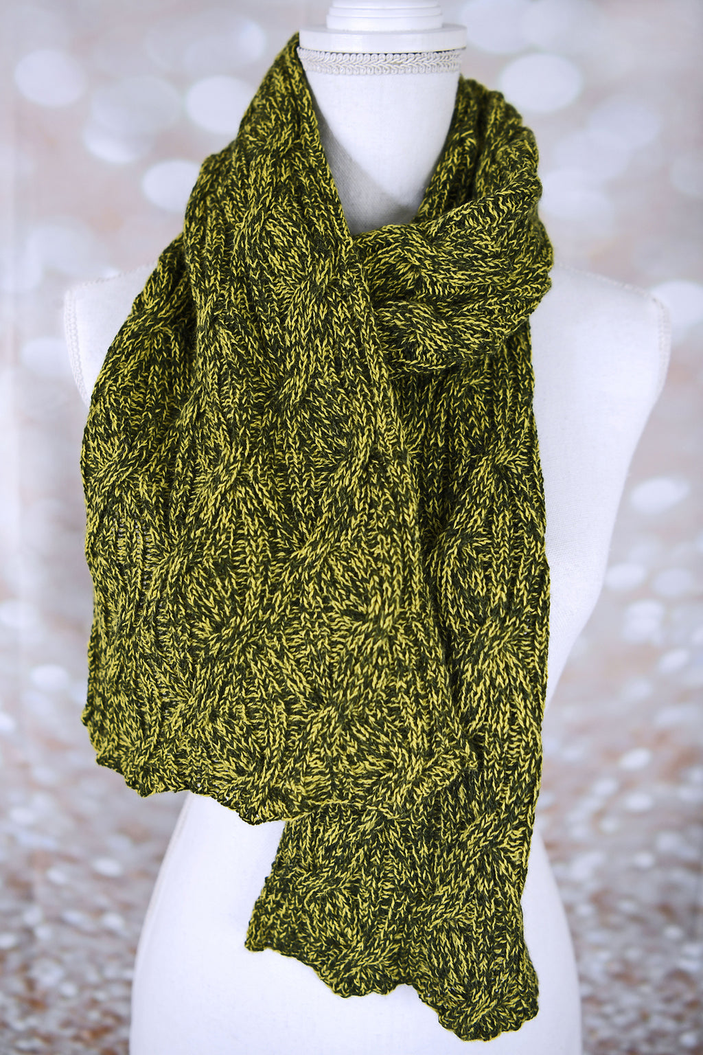 Double Stranded Reversible Cabled Scarf by Shannon Dunbabin