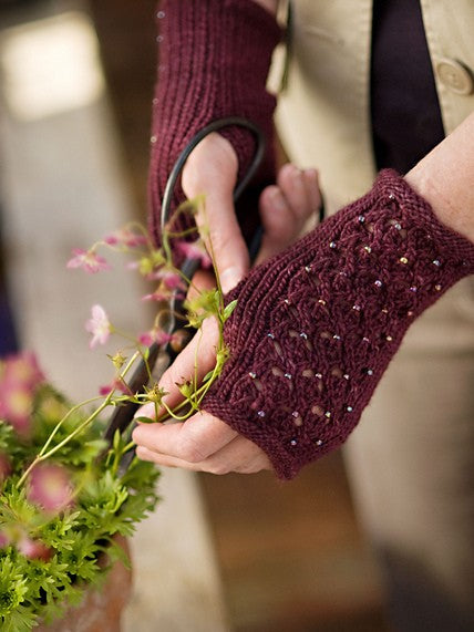 Lace Back Fingerless Gloves by Churchmouse Yarns and Teas