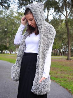 Hooded Scarf With Pockets (Crochet) by Lion Brand Yarn