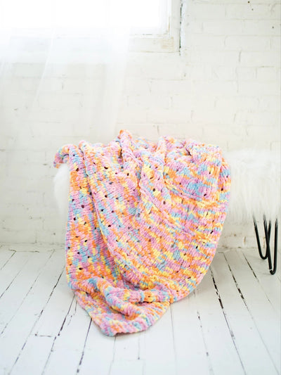 Cora Eyelet Afghan (Knit) by Lion Brand Yarn