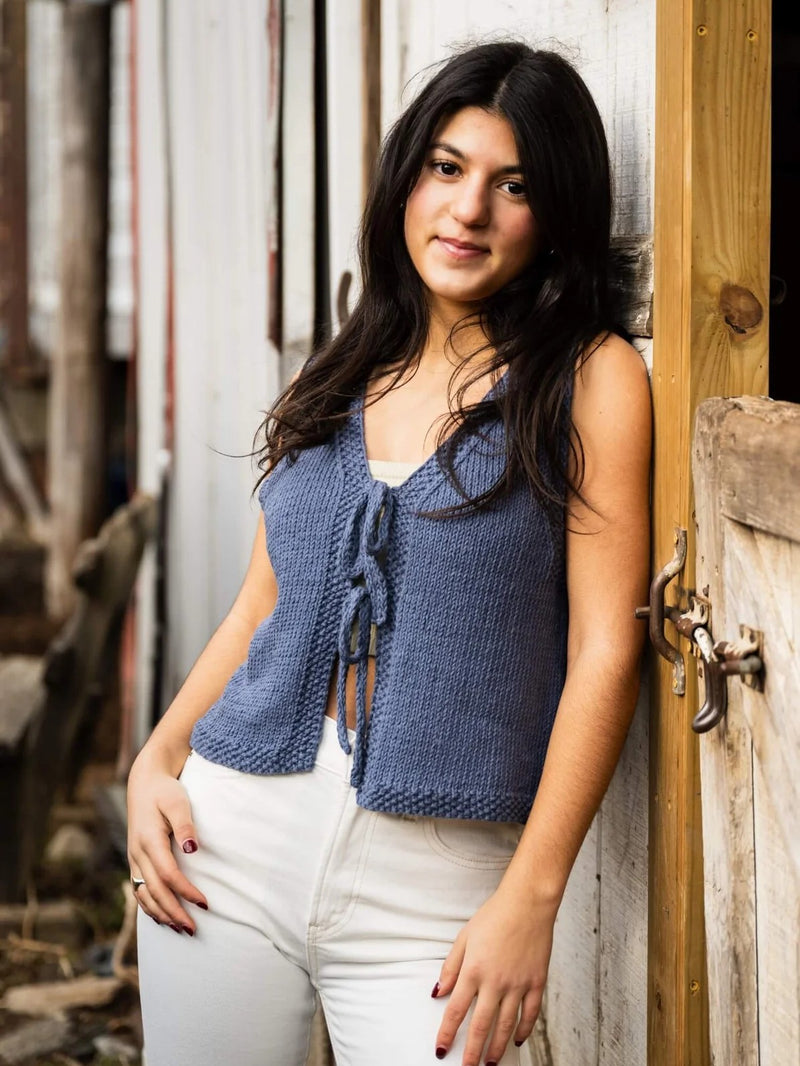 Tied Vest (Knit) by Lion Brand Yarn