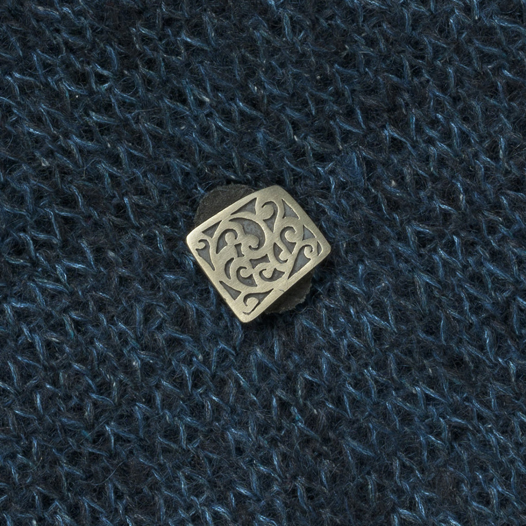 JUL Designs Modern Ornate Square Stud Button Styling Tack, White Brass