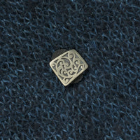 JUL Designs Modern Ornate Square Stud Button Styling Tack, White Brass