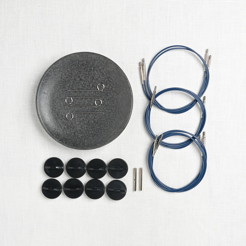 Lykke Indigo 5" Interchangeable Circular Needle Set, Violet Denim Case