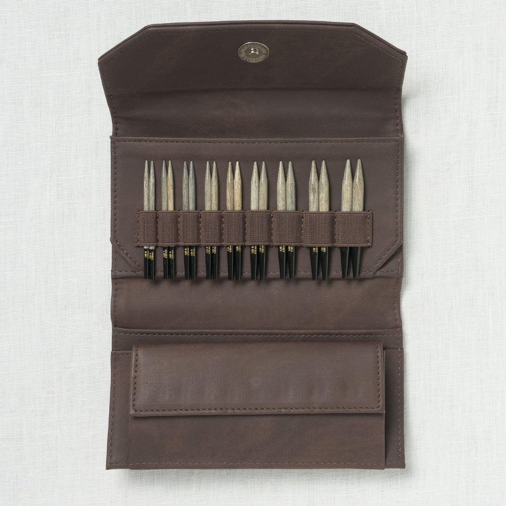 Lykke Driftwood 3.5" Interchangeable Circular Needle Set, Cacao Vegan Leather Case