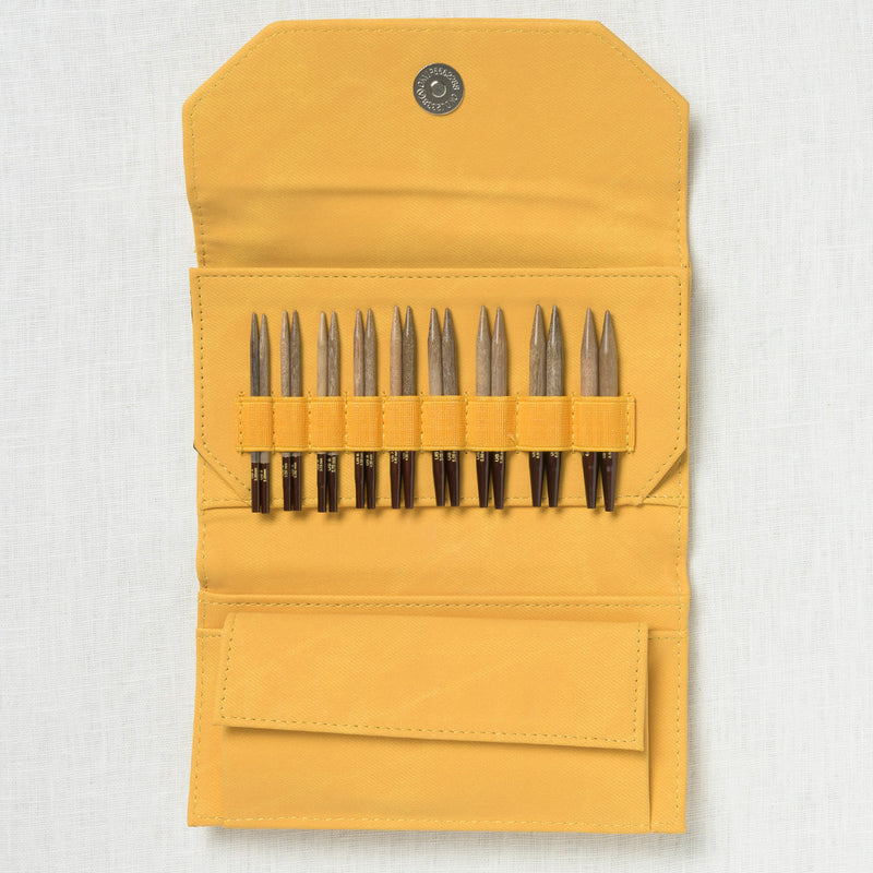Lykke Umber 3.5" Interchangeable Circular Needle Set, Dandelion Denim Case
