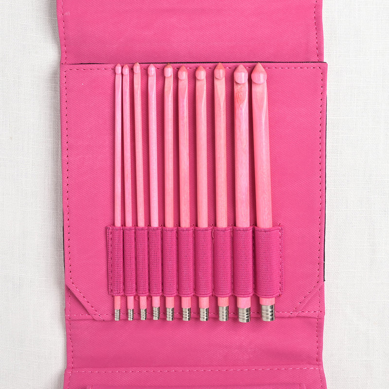 Lykke Blush 6" Crochet Hook Set, Fuchsia Denim Case