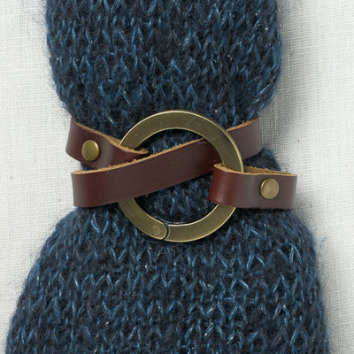 JUL Designs Round Ring Shawl Cuff, Espresso w/ Brass Hardware