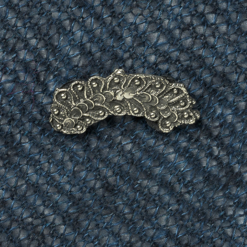 JUL Designs Sequined Lace Stud Bridge Brooch, White Brass