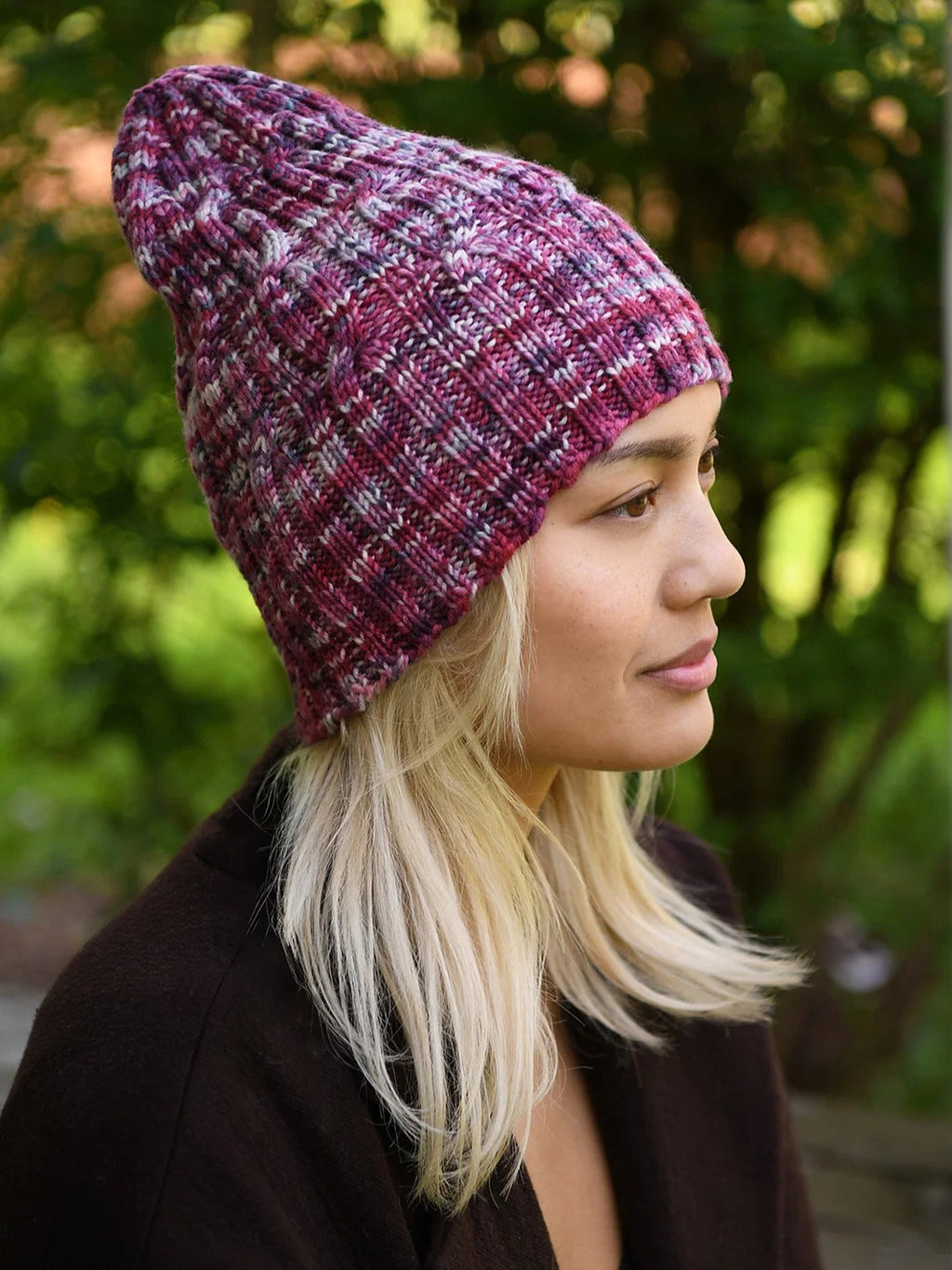 Raspberry Braids Hat by Shannon Dunbabin