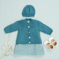 Madeline Yoke Cardigan & Hat by Sarah Hatton