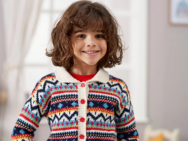 Tig Tag Fair Isle Cardigan by Jenny Watson