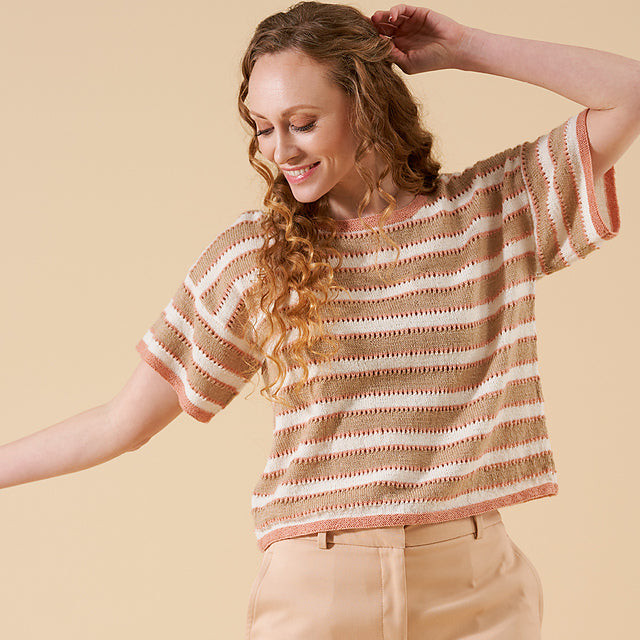 Clara Eyelet Striped Top by Chloe Elizabeth Birch