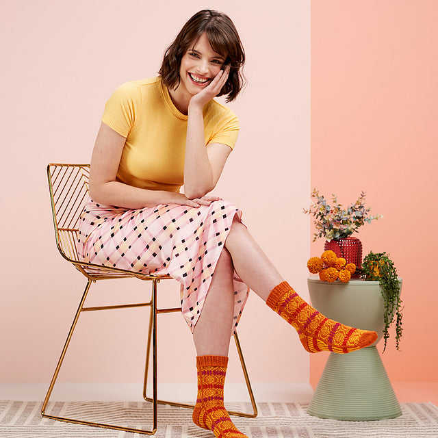 Hive Knitted Socks by Winwick Mum